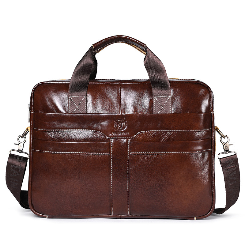 Pastas masculinas de couro de vaca brilhante mala de couro de vaca bolsa de negócios grande capacidade sacos de ombro de couro presente bolsa para portátil a2g053
