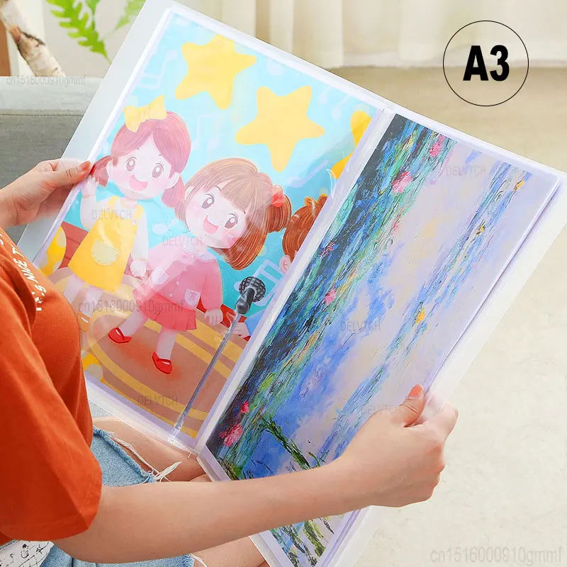 60Pocket A4 A3 File Folder Picture Album Document Storage Bag Display Book Painting Drawing Paper Photo Art Collection Organizer