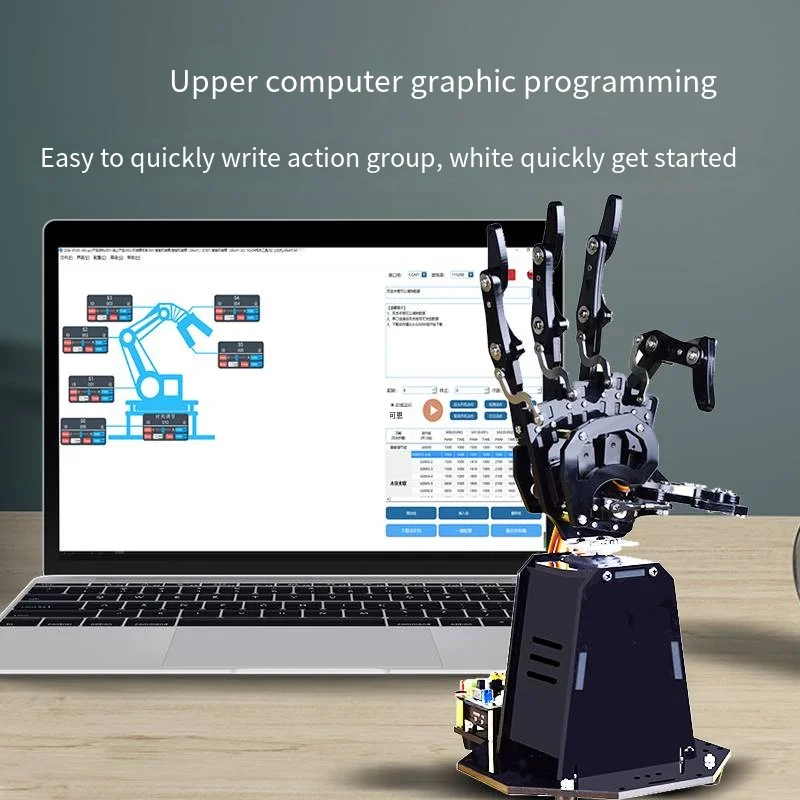 STEM Kit Bionic Robot Palm Hand Manipulator For Arduino Stm32 Programmable Robot Open Source Five-Hand Educational Kit with Ps2