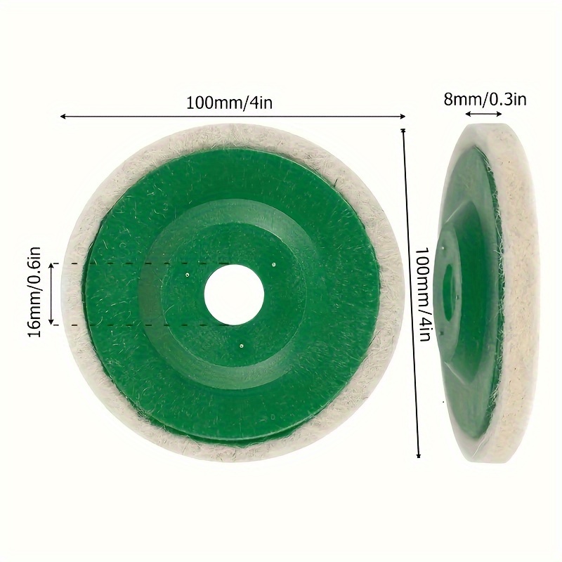 3-12pcs100mm ขัดขนสัตว์ล้อบด 4 "อุตสาหกรรม Wool Felt ล้อโลหะสนิมบดสําหรับเครื่องบดมุม