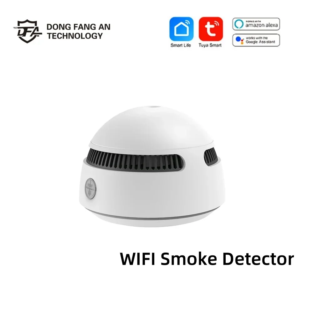 DFA-Detector de humo Tuya Wifi, Sensor de humo de alerta temprana, alarma de humo, alarma de incendio independiente, sistema doméstico Zigbee