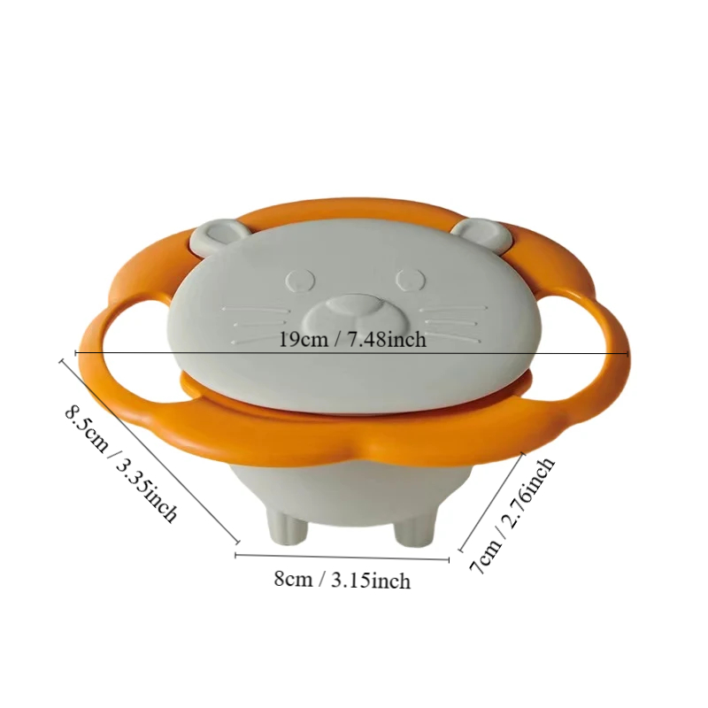 赤ちゃんの子供用ボウル360度回転ジャイロボウルライオンボウルバランスボウルは、やけど防止および落下防止ボウルを注がない