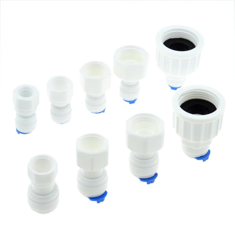 Umkehrosmose-RO-Wassersystem-Fitting, 1/4 Zoll, 3/8 Zoll, 8 mm Außendurchmesser, Schlauchrohr, 1/4 Zoll, 1/2 Zoll, 3/4 Zoll, 1/8 Zoll Innengewinde, Kunststoffrohr-Schnellanschlüsse