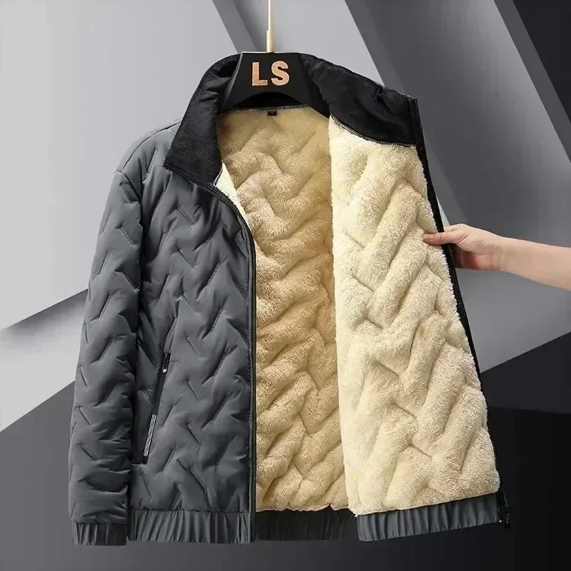 Jaqueta de lã de lã de inverno dos homens forrado térmico grosso quente jaqueta de lã masculino casaco turn down collar parkas coreano outerwear jaquetas