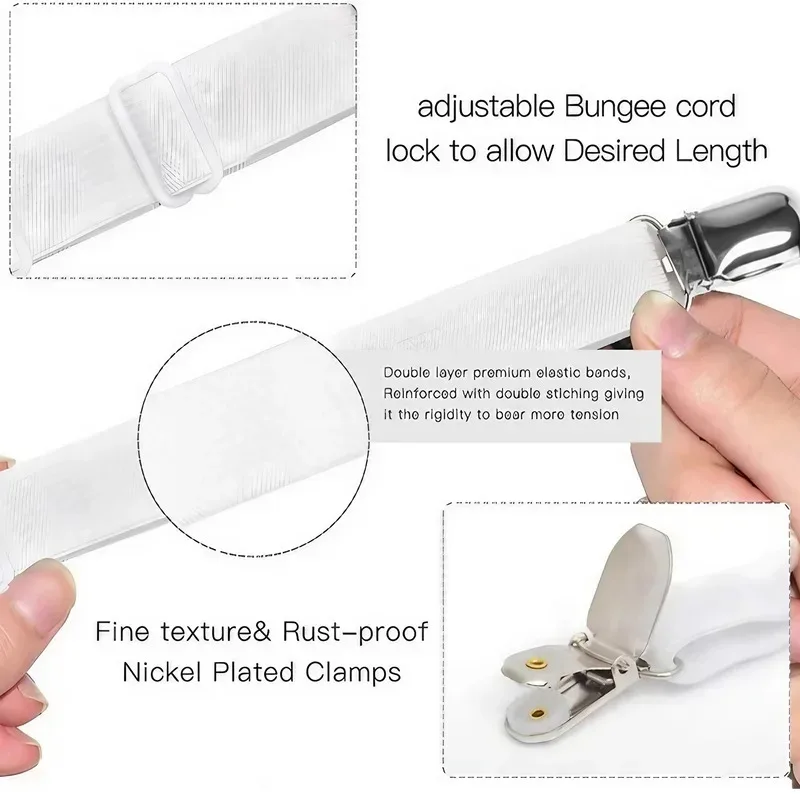 4PCS Double Clip Sheet Fasteners - Versatile Sheet Clips for Bed Sheets and Sofa Covers with Non-slip Adjustment
