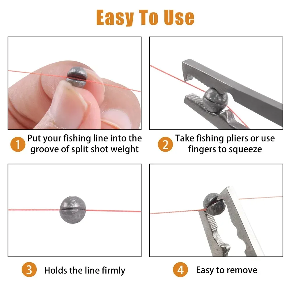 100 Gram 205 stks/doos Ronde split shot vissen gewichten Verwijderbare Vissen Sinkers Vissen Jig rig Accessoires Apparatuur