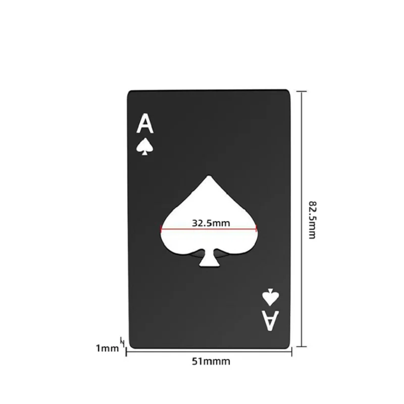 StainCustomized โลโก้สแตนเลส Spades A Winemaker ที่เปิดขวดเล่นไพ่ที่เปิดขวดบัตรเครดิตที่เปิดขวดเบียร์