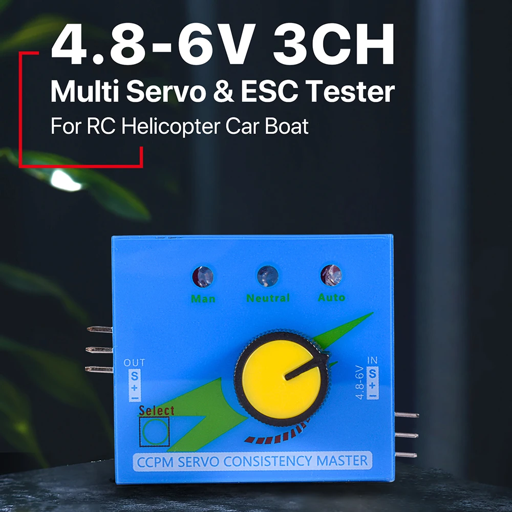 เครื่องทดสอบเซอร์โว RC 3CH ดิจิตอล Multi ESC ความสม่ําเสมอตัวควบคุมความเร็ว Checker ปรับพวงมาลัยเกียร์ CCPM สําหรับ RC เฮลิคอปเตอร์รถ