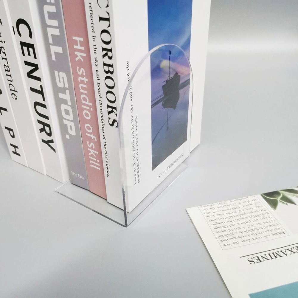 1 шт. прозрачные акриловые подставки для книг, нескользящий конец для книг для школьной библиотеки и настольного органайзера, акриловые концы для книг для книжных полок