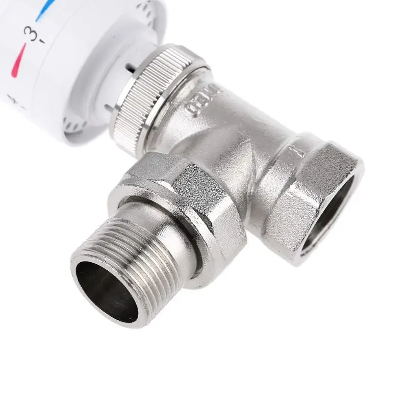 Termostato automático, válvula de Control de temperatura, radiador termostático, ángulo, calefacción de suelo, válvula especial de cobre DN15
