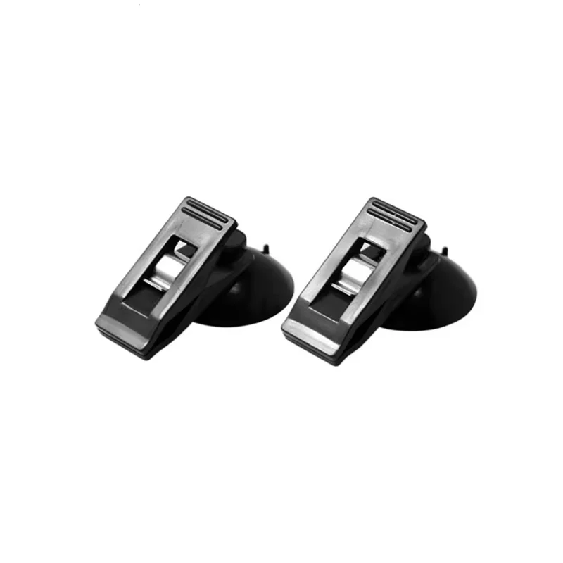 1-2 pares de Clip para ventana Interior de coche, Clip de tapa de succión negra, soporte extraíble con ventosa de plástico para sombrilla, cortina, toalla, billete