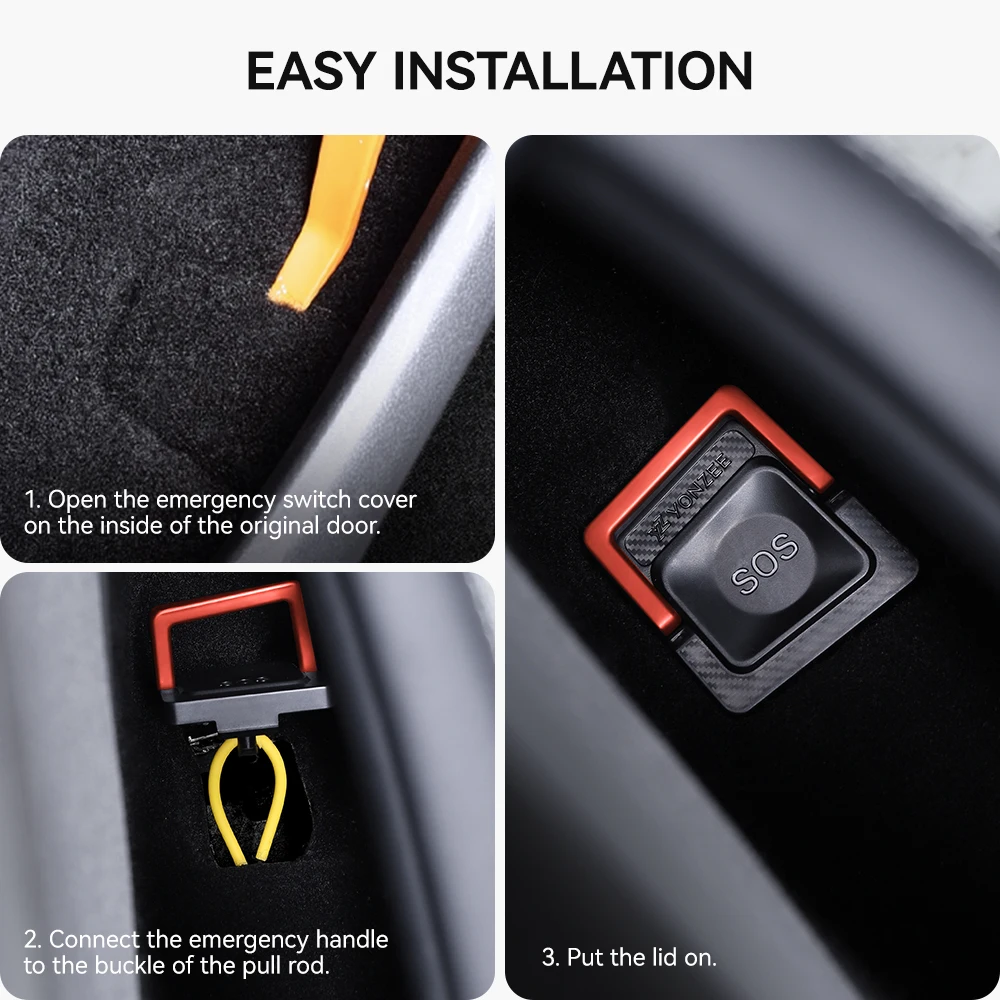YZ For Tesla Model 3 Y Highland Juniper 2021-2025 Rear Door Emergencies Safety Pull Rope Emergency Handle Car Accessory