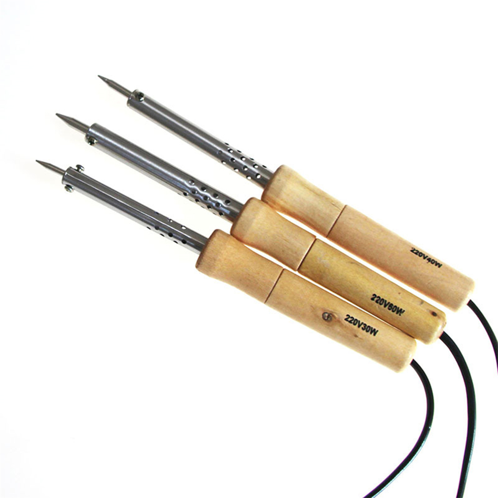 220V 30W/40W/60W/80W/100W Holzgriff Mini Lötkolben Rework Station Einstellbare Temperatur Elektrische Lötkolben Hand Werkzeug