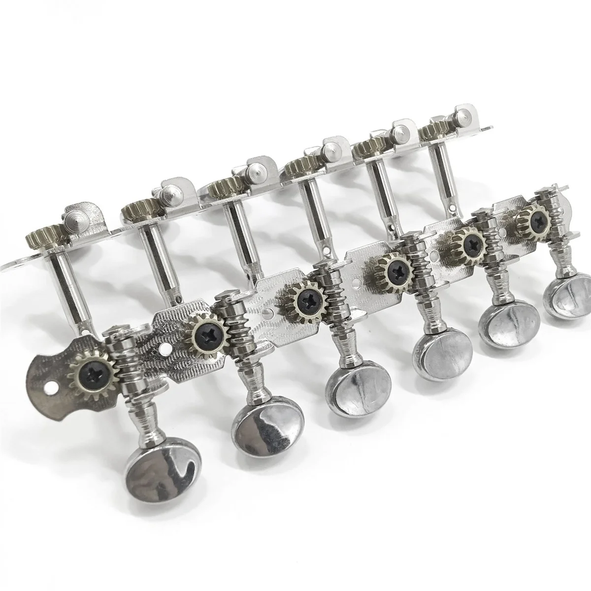 BAAU 2X 6L 6R Tuning Pegs Tuners Machine Heads String Tuning Pegs para 12 Cordas Guitarra Acústica Acessório Parte Prata