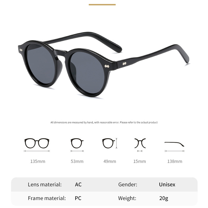 レトロラウンドサングラス女性男性ブランドデザイナーヴィンテージサングラス女性黒屋外眼鏡 UV400 Gafas デソル