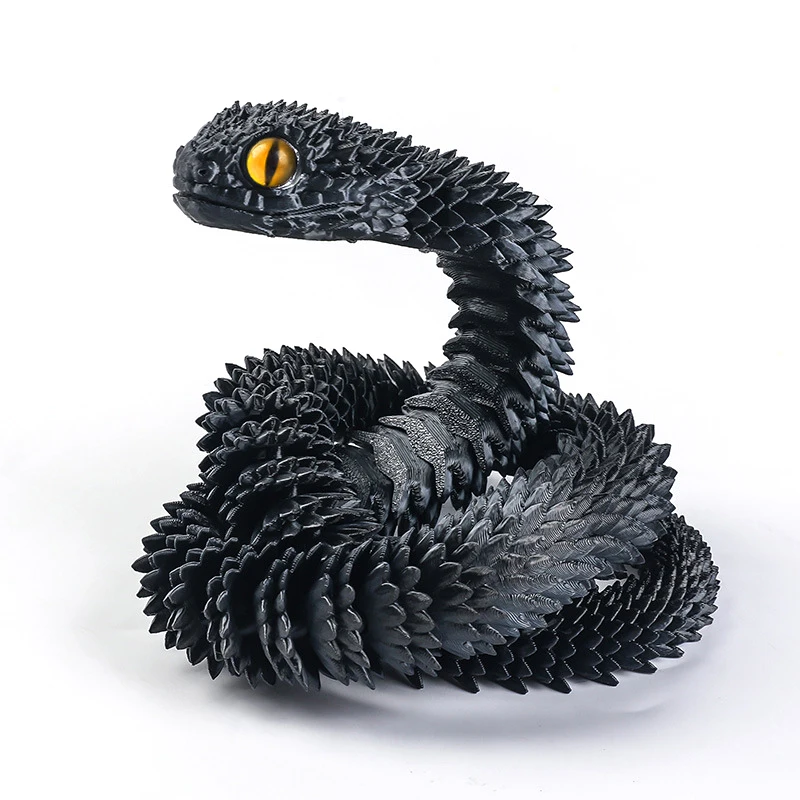 3D พิมพ์งู Rotatable Articulated Snake Joint Mobility สัตว์จําลองสํานักงานเครื่องประดับตกแต่งบ้านเด็กของขวัญ