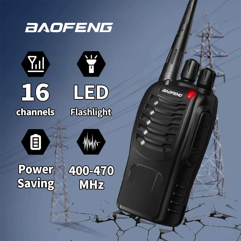 10PCS Baofeng 888S UHF Two-Way Radio Talkie Walperforated 400-470Mhz 16CH Proximity Agbare Transcsec Met