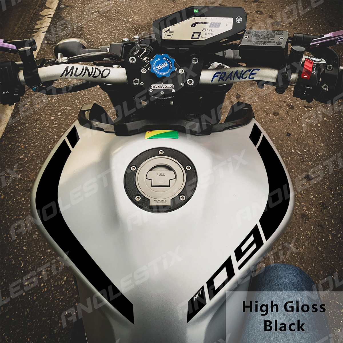 AnoleStix Reflective Vinyl Motorcycle Stickers New Tank Curve Decals Logo For Yamaha MT09 MT-09 FZ09 FZ-09 2018 2019 2020