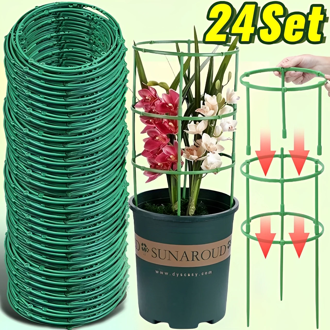 Green Plant Support Pile Frame Greenhouse Arrangement Semicircle Fixed Rod Indoor Flower Plants Vine Climbing Bracket Hock Pen