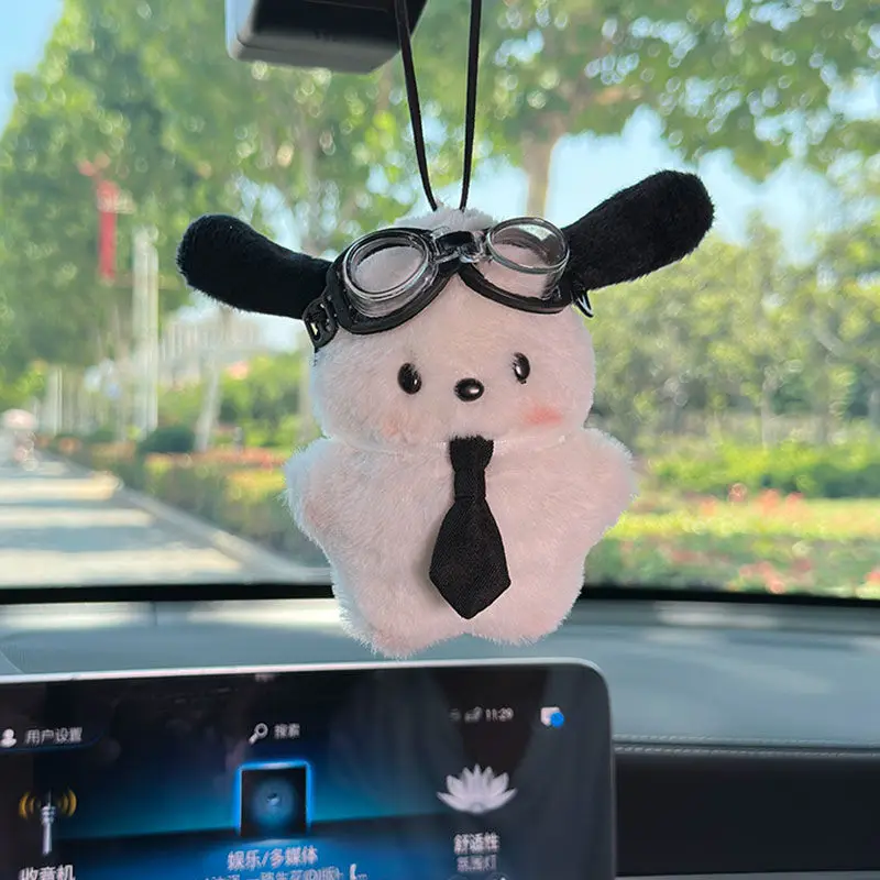 Niedlicher Sanrio Schlüsselanhänger Pochacco Auto Schlüsselanhänger Puppe Cartoon Tasche Anhänger Pochacco Schleife Rouge Zubehör Spielzeug Kind Weihnachtsgeschenk