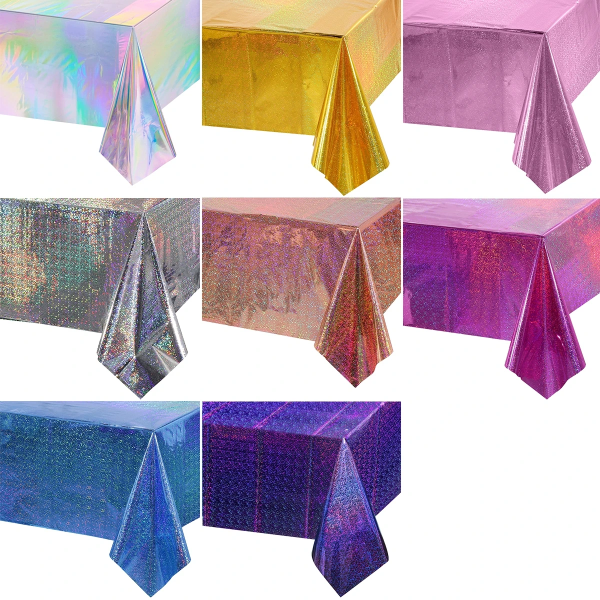 Schillernde Laser Aluminium Film Tischdecke Tischdecke alles Gute zum Geburtstag Party Dekoration Kinder Baby Dusche Tischdecke Lieferungen