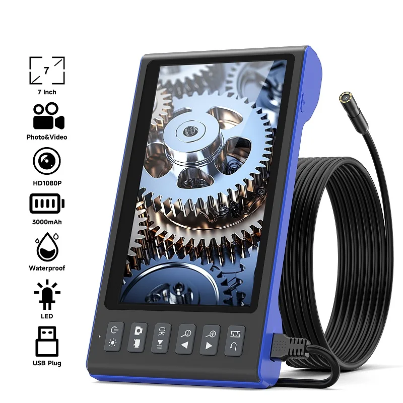 7''IPS Scherm Endoscoop Video USB Sonde Auto Inspectie Borescope Autofocus Camera HD1080P Enkele Dual Triple Lens Waterdichte LED