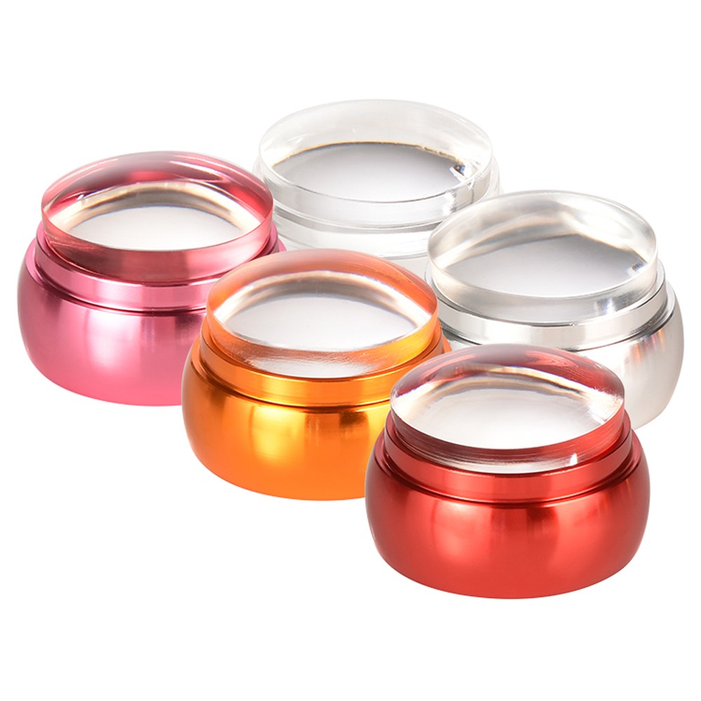 Jelly Silicone Nail Stamper Scraper With Cap Set Nail Templates Stamp For Stamping Polish Printing Manicure Nail Art Stamp Tool