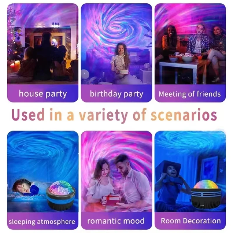 LED Star Projector Galaxy Projector Christmas New Year Gift Game Room Decorations Lamp Remote Control USB DC5V 7 Lighting Modes