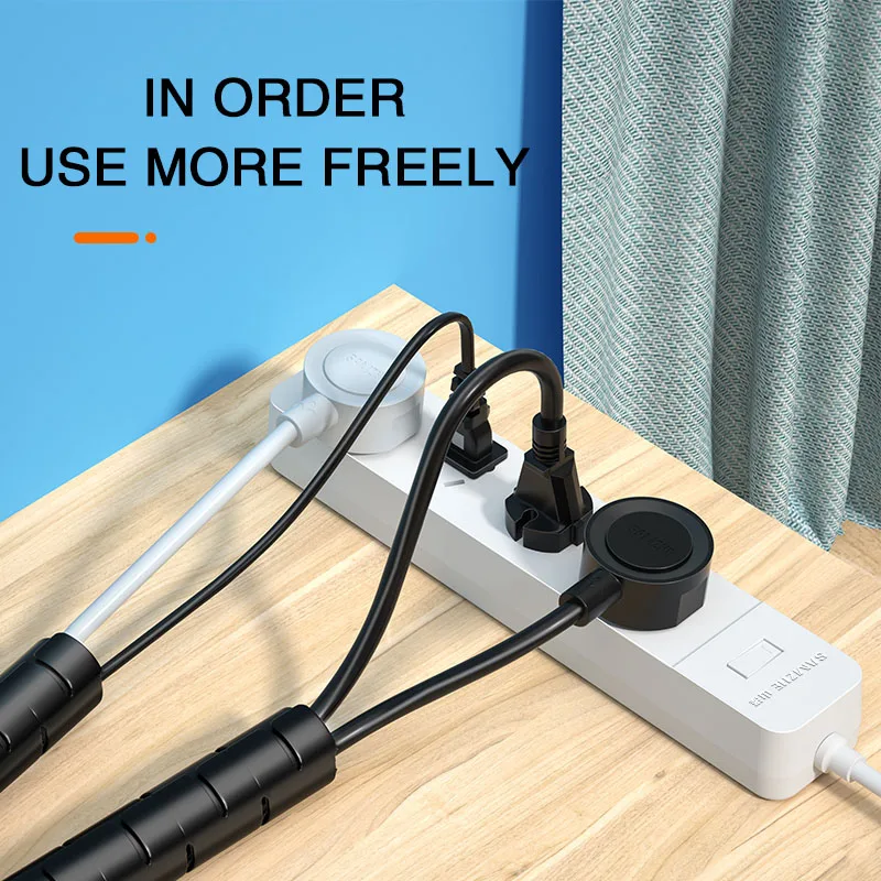 2M Flexible Spiral Cable Organizer Clips Storage Pipe Cord Protector Management Cable Winder Desk Tidy Cable Accessories Tools