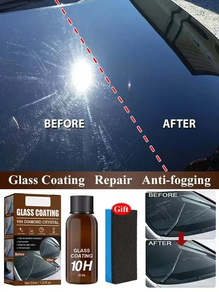 Revestimiento de vidrio para coche, revestimiento cerámico, Nano cristal, pulido de ventanas de coche, resistente a los arañazos, agente impermeable a prueba de polvo