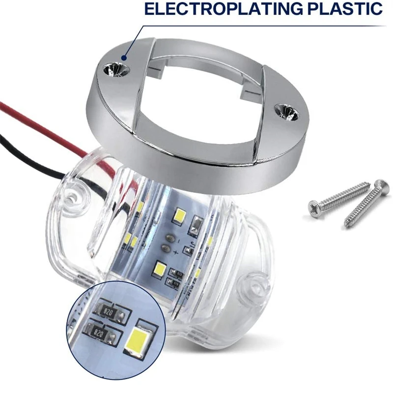 4 個 6LED 12V ラウンドヨットマリンボート LED スターンライトキャビンデッキカーテシライトマリンインテリアキャビンライト防水