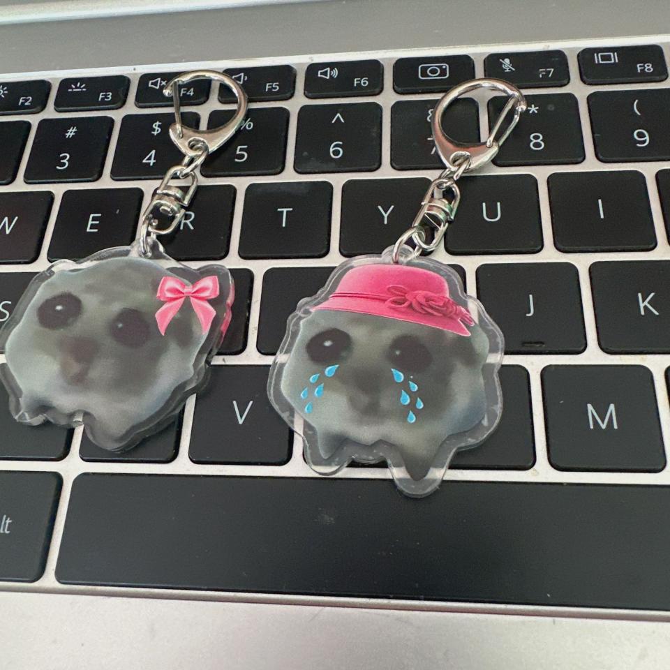 Populaire Grappige Meme Meisje Droevige Hamster Sleutelhanger Sleutelhanger Ring Voor Accessoires Tas Hanger Sleutelhanger Sieraden Fans Geschenken