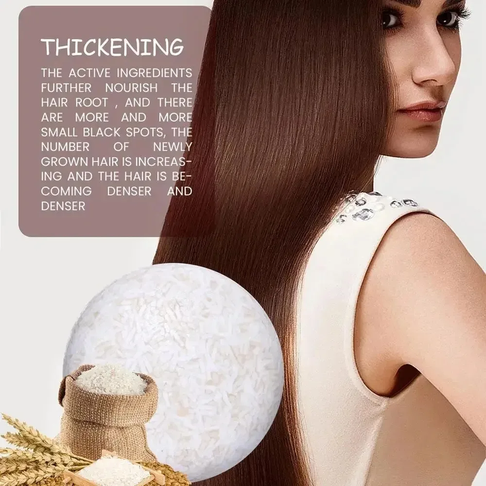 1/2/3 pçs arroz orgânico shampoo barra de sabão limpa óleo livre condicionamento sabão arroz água proteína nutritivo crescimento do cabelo barra de sabão