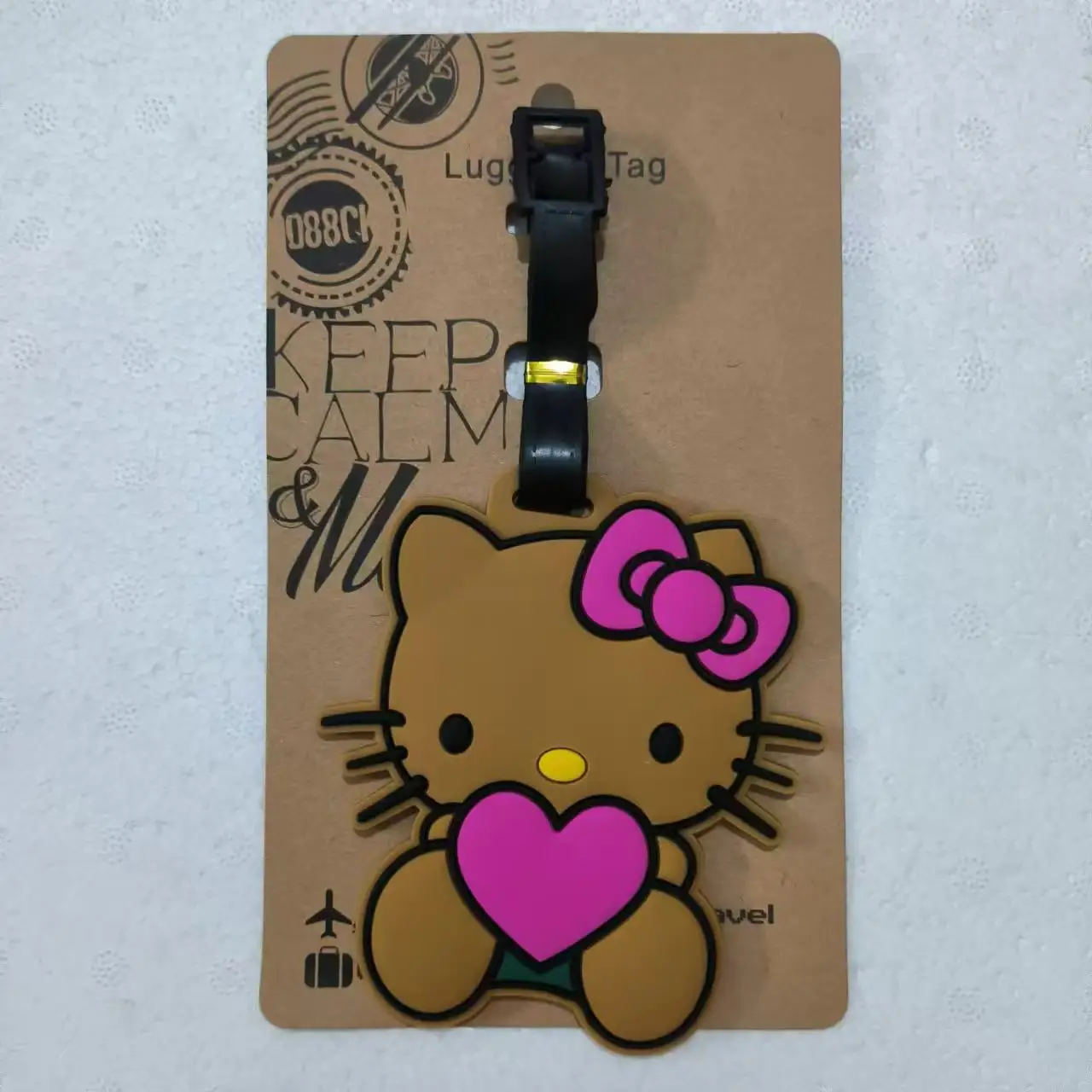 MINISO Hello Kitty แท็กกระเป๋าเดินทางอุปกรณ์เสริม Kawaii การ์ตูนป้ายจัดส่งสัมภาระ Boarding Tags แบบพกพาป้าย