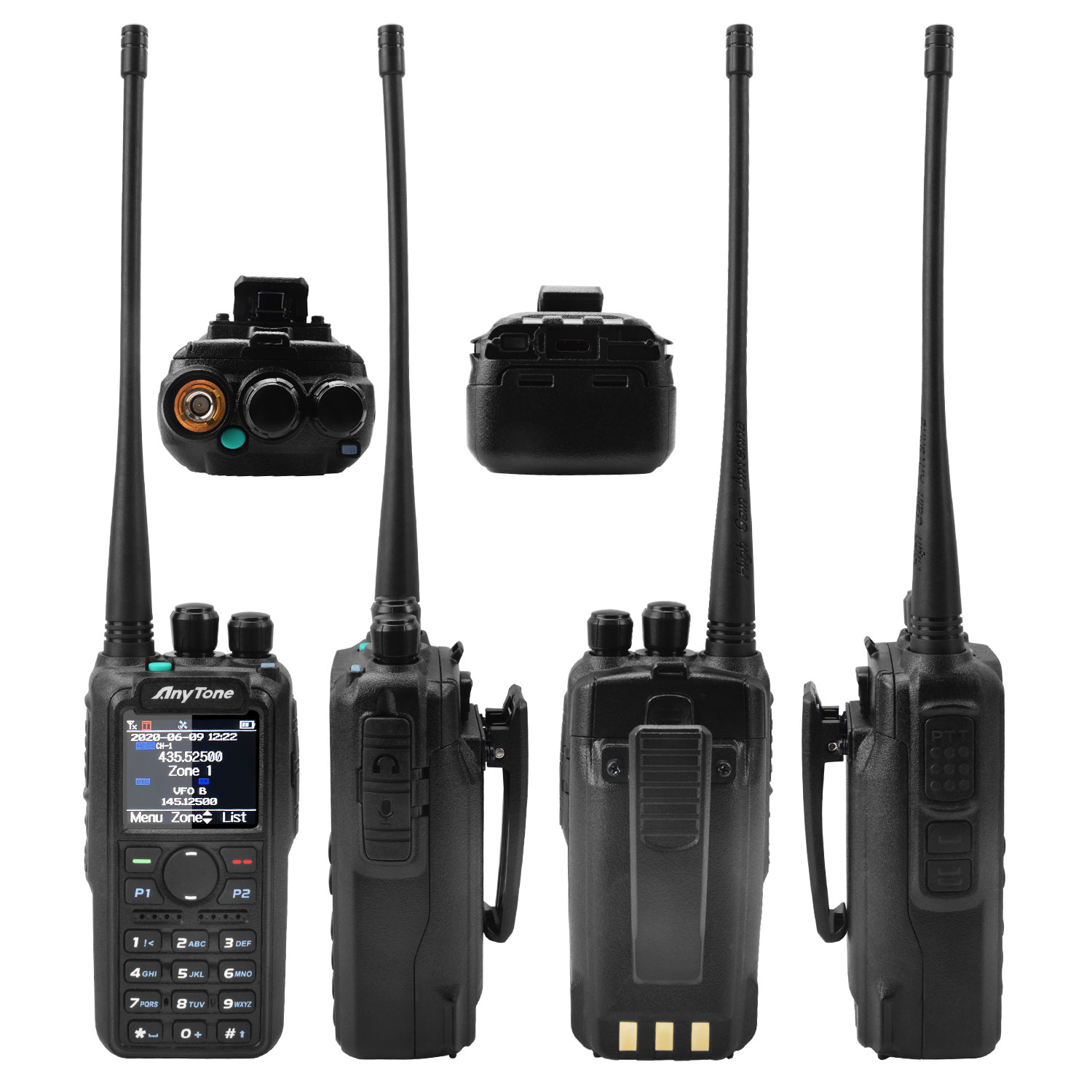 AnyTone AT-D878UVII Plus dwuzakresowy Bluetooth PTT cyfrowy/analogowy APRS RX i TX AES256 ekrypcja USB-C ładowanie Walkie Talkie