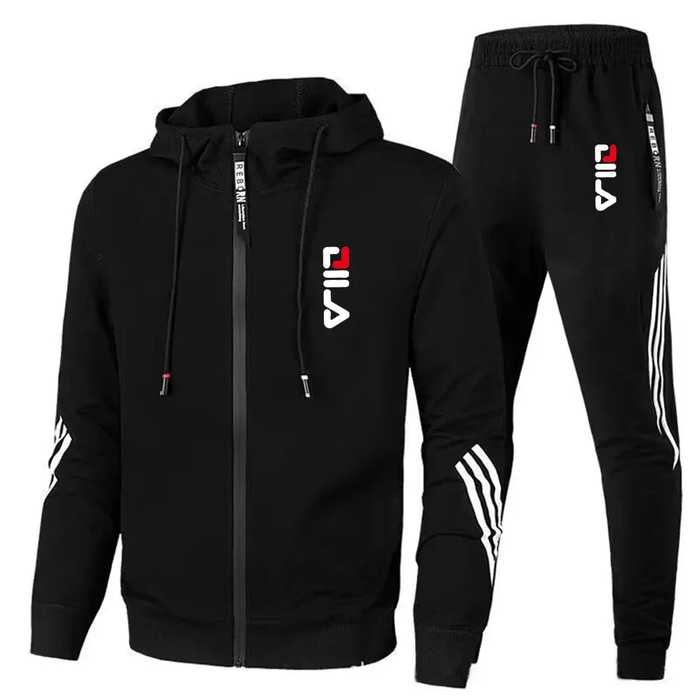 Herren-Sportbekleidungsset für Frühling und Herbst 2025: sportliche Freizeitjacke + Sporthose, Joggingmode und stilvolles Sportoutfit