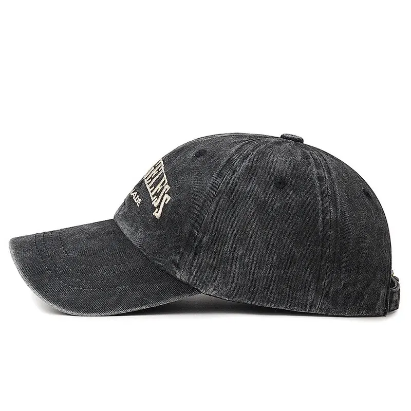 Neue weiche Top gewaschen Vintage beschichtete Stoff kappe drei dimensionale Stickerei Sonnenhut Distressed weiße lässige Baseball kappe