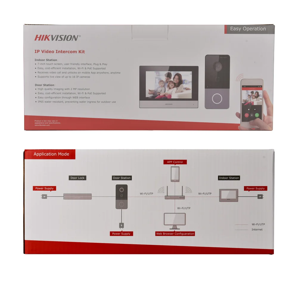 Hikvision IP Video Intercom Kit DS-KIS603-P(C) Original DS-KV6113-WPE1+ DS-KH6320-WTE1 POE Türklingel Türstation WIFI Monitor