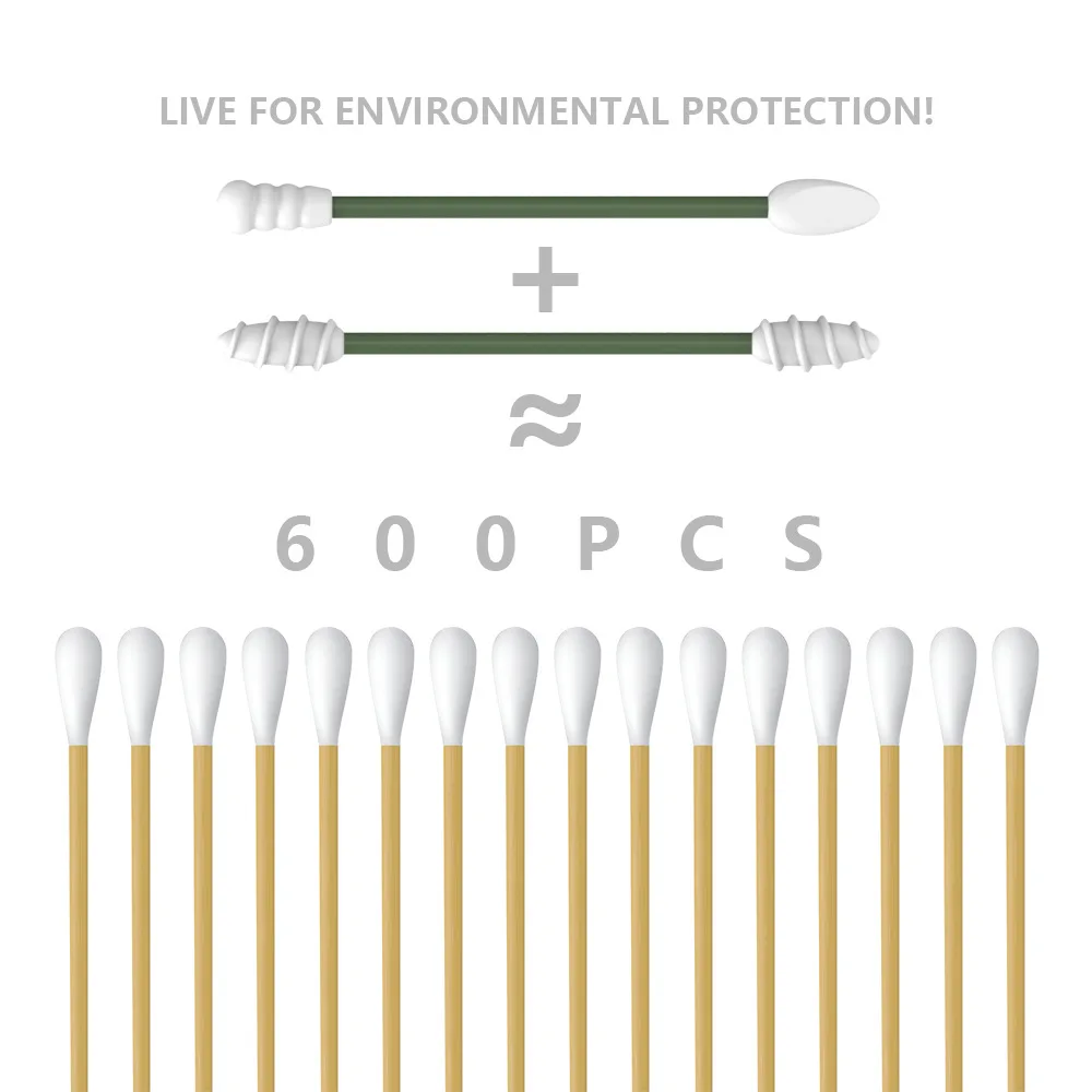 2-4Pcs Swabs ทําความสะอาดหู Stick สําหรับแต่งหน้าทําความสะอาด Double-headed SPIRAL Swab หูทําความสะอาด Swabs Care เครื่องมือ
