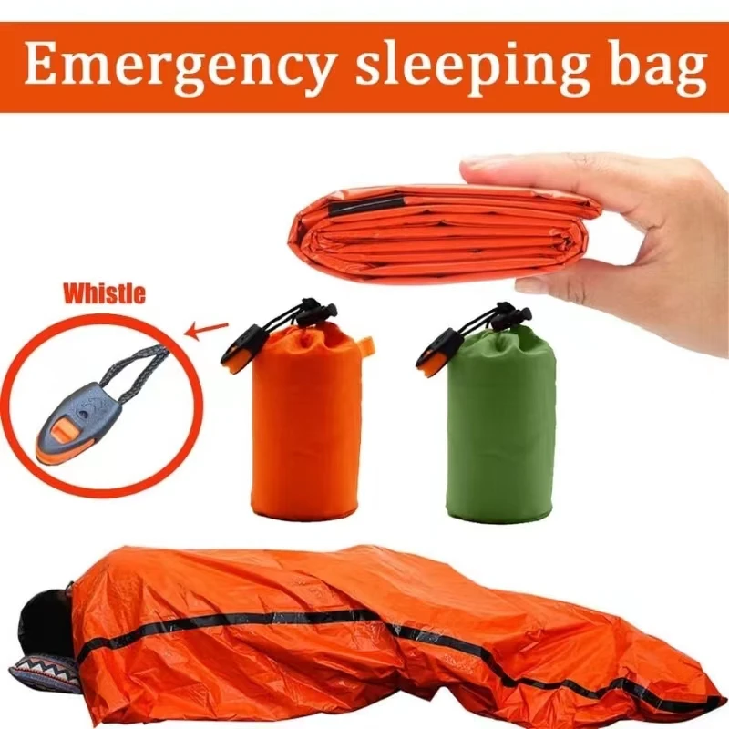 Saco de dormir de emergência, cobertor de emergência mylar, cobertor de abrigo de sobrevivência leve à prova d'água