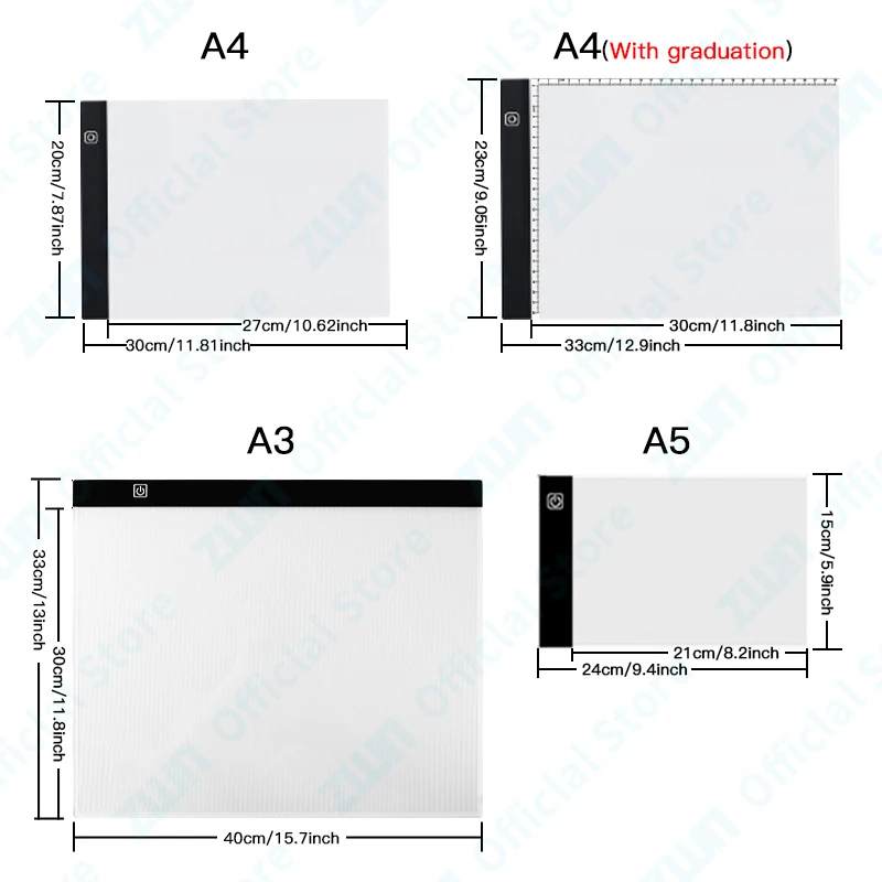 กระดานวาดภาพ LED ปรับความสว่างได้ 3 ระดับ A3/A4/A5 ของเล่นเด็ก ฝึกวาดภาพ เสริมสร้างพัฒนาการ สร้างสรรค์ ของขวัญสำหรับเด็ก