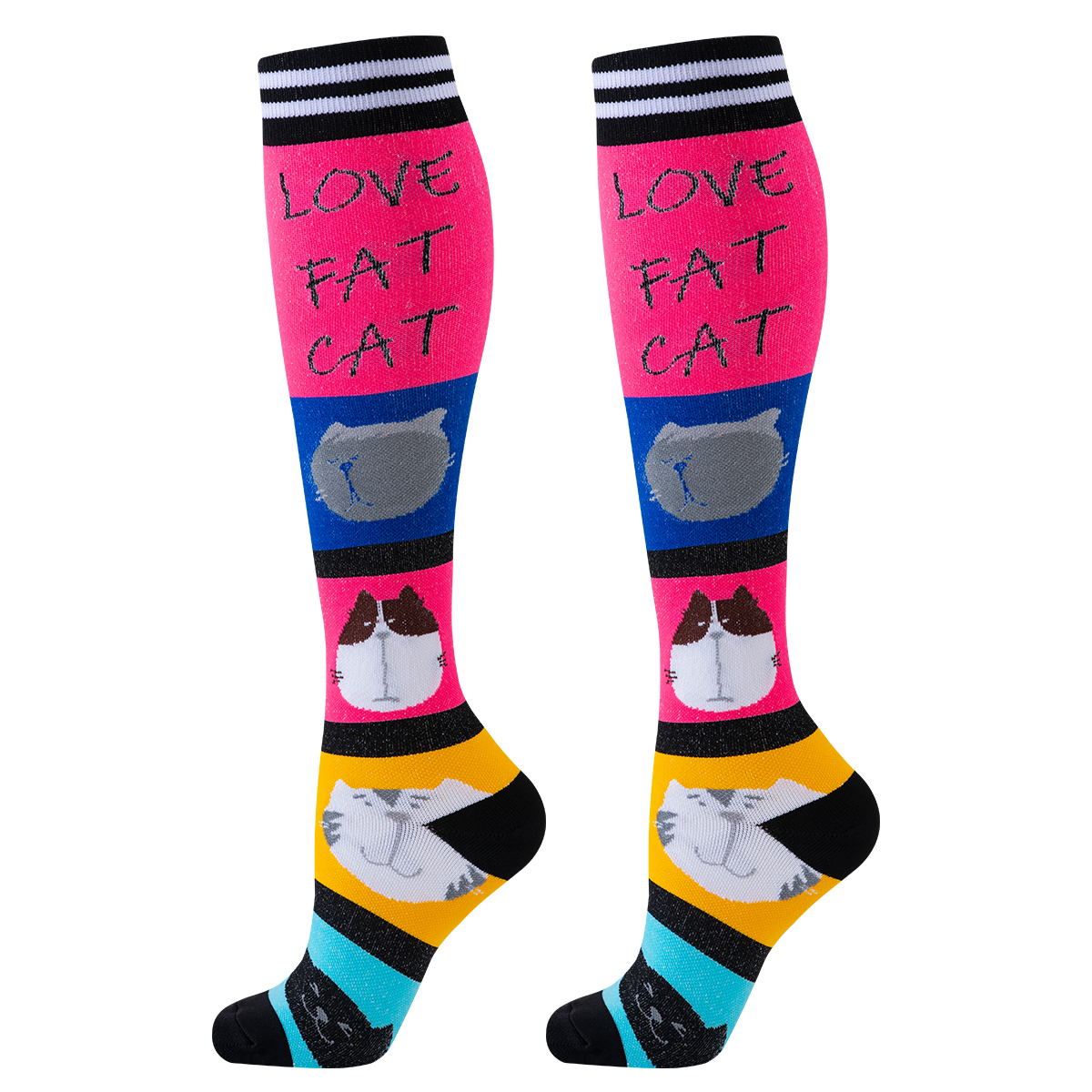 5 pares de calcetines de compresión para gatos, calcetines de compresión para enfermera, medias deportivas hasta la rodilla
