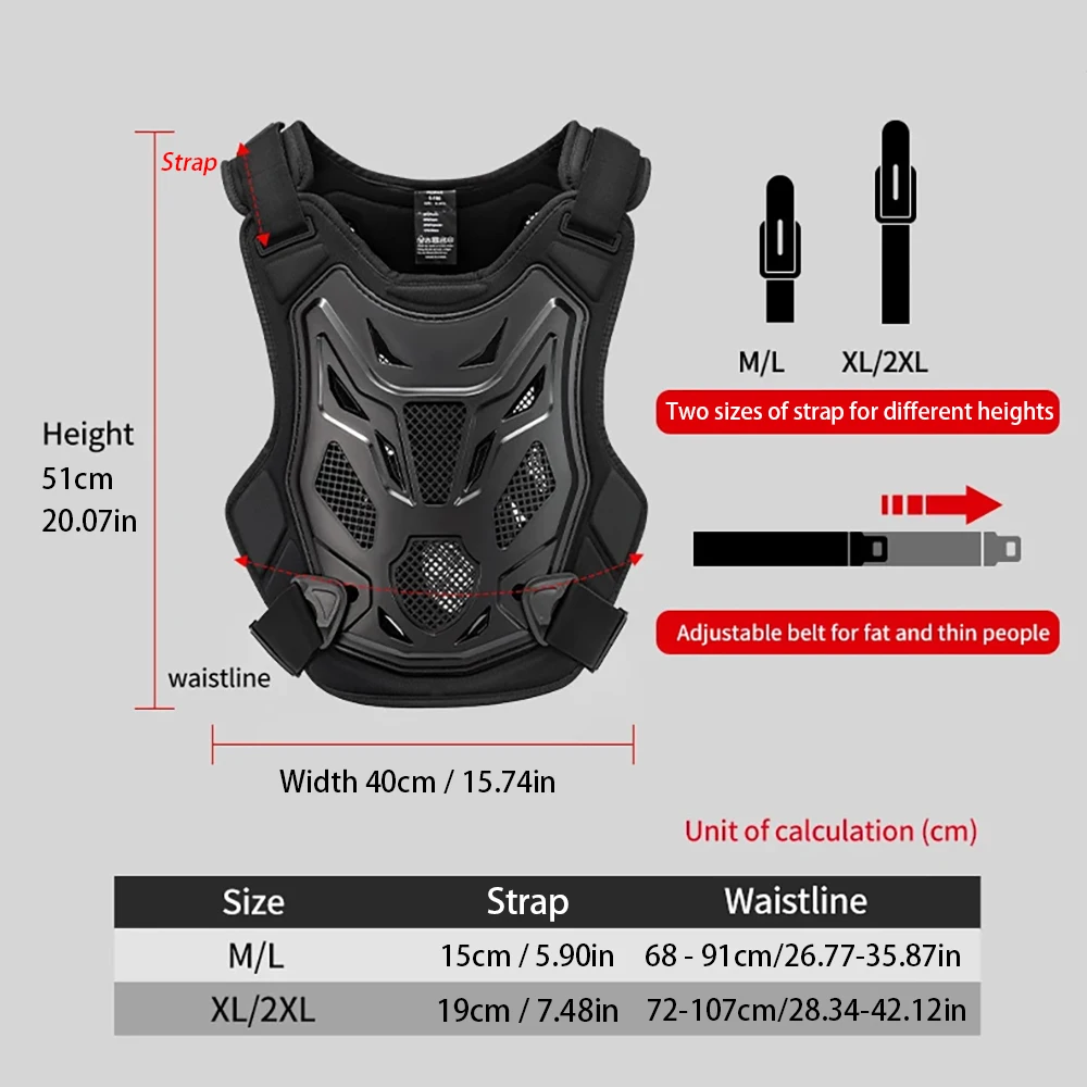 オールシーズンモトクロスアーマーベストオートバイボディ保護 DH ダートバイク MTB MX チェストバックプロテクターモト機器男性女性用