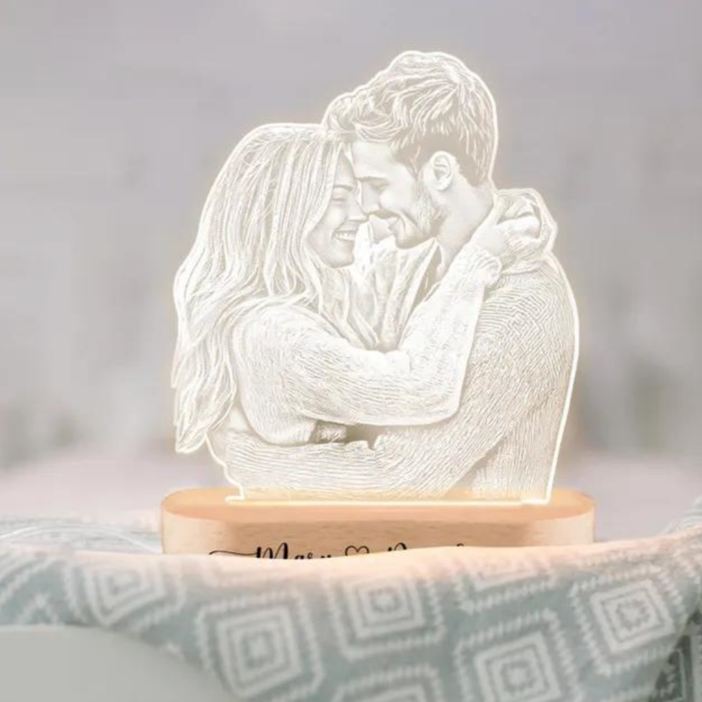 Anniversary Women Men Couples Gifts Custom Photo Lamp Love Frame Personalized Acrylic Plaque Valentine's Day 3D Night Light Gift