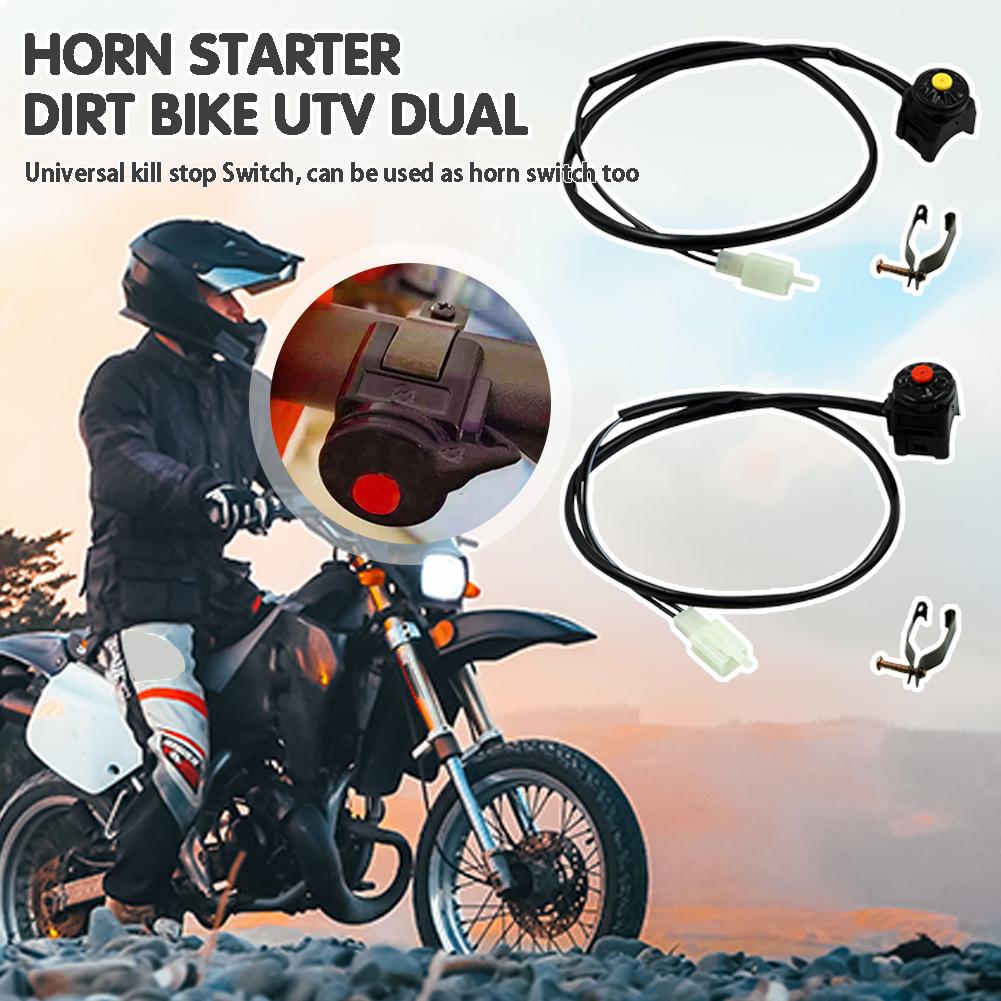 Interruptor de apagado para motocicleta, botón rojo, bocina de arranque, moto de cross, ATV, UTV, doble deporte para barras de 22mm (7/8 "), motocicleta todoterreno, nuevo