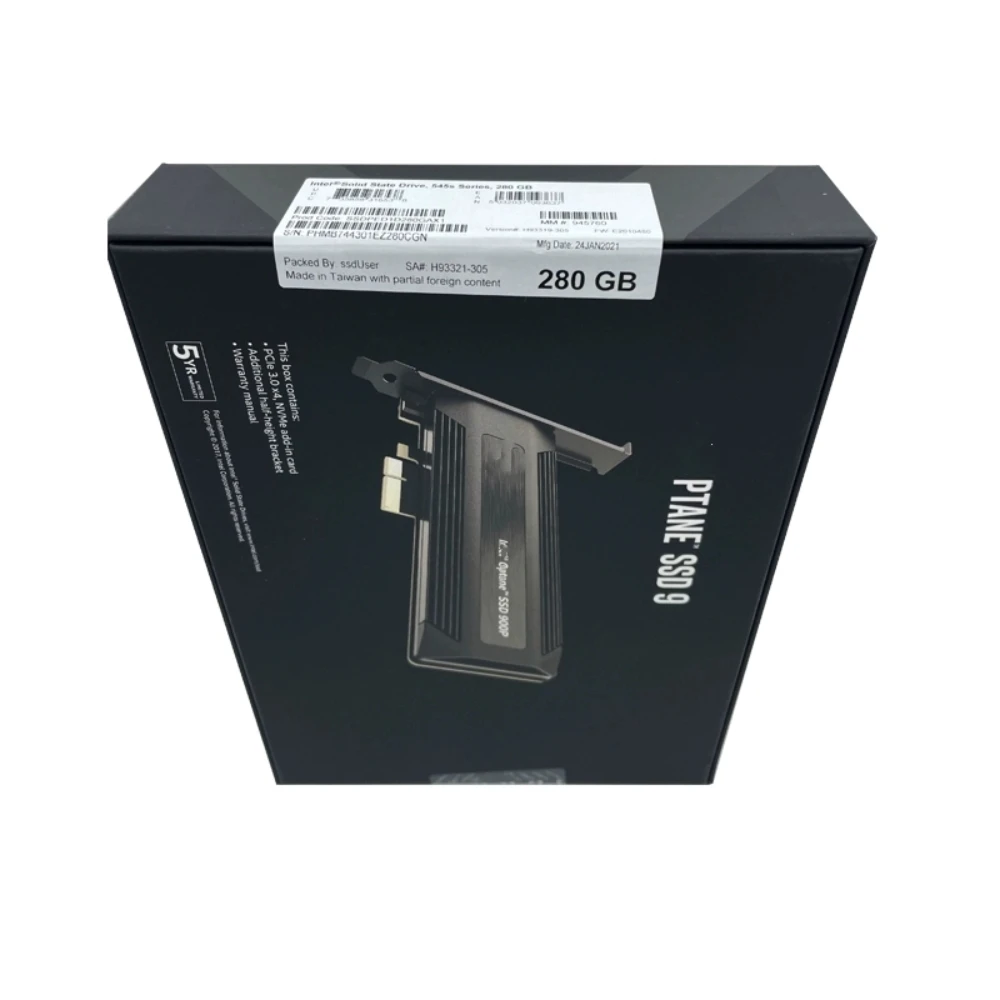 Nuovo e non aperto SSD 900P 280GB 5.11PBW AIC HHHL Scheda mezza altezza 280G Per unità a stato solido Inter Optane SSDPED1D280GAX1 NVMe
