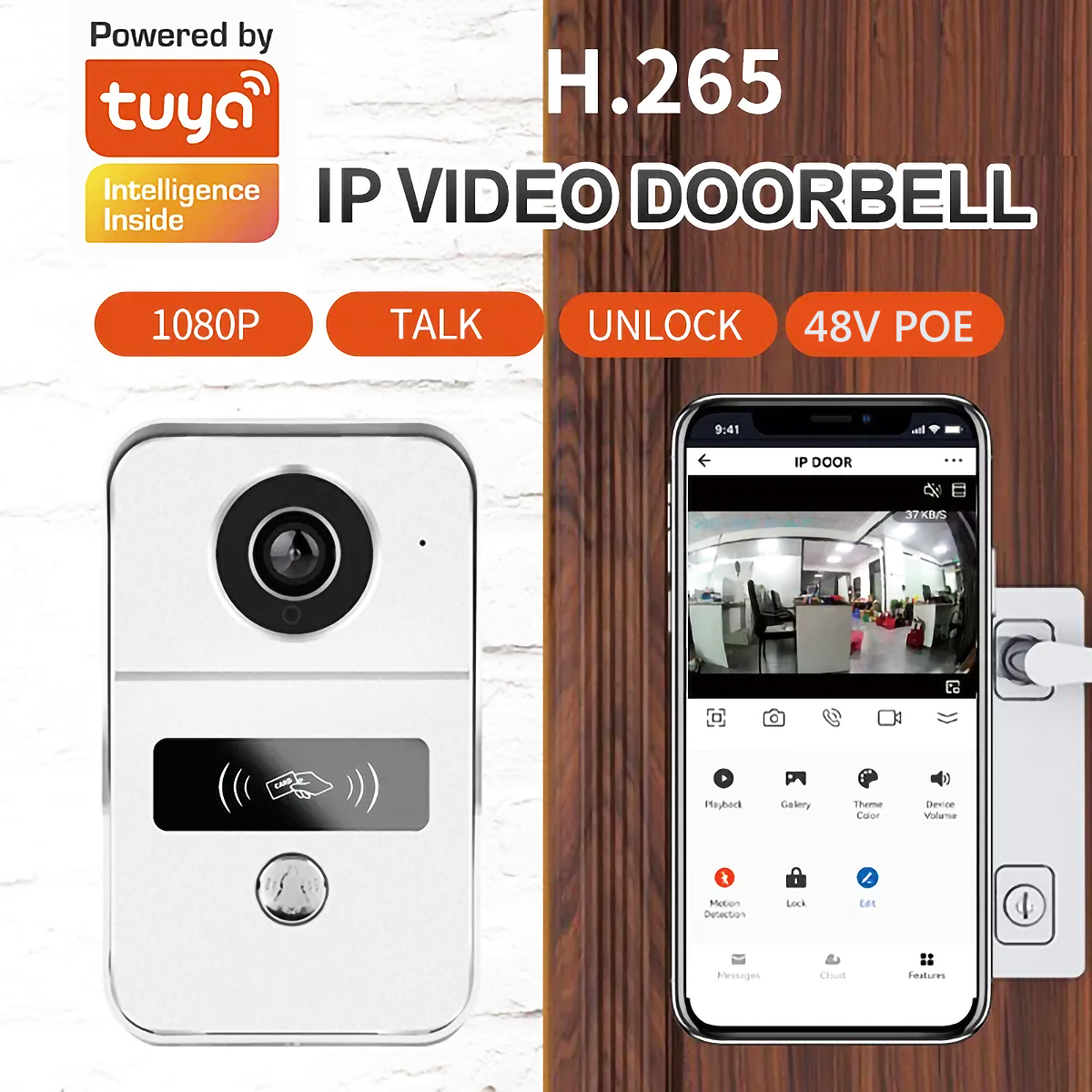 Умный видеодомофон Tuya, Wi-Fi, уличный дверной звонок с перезвоном Poe/Wi-Fi, видеодомофон, умная жизнь, беспроводной дверной звонок, камера, идентификационная карта