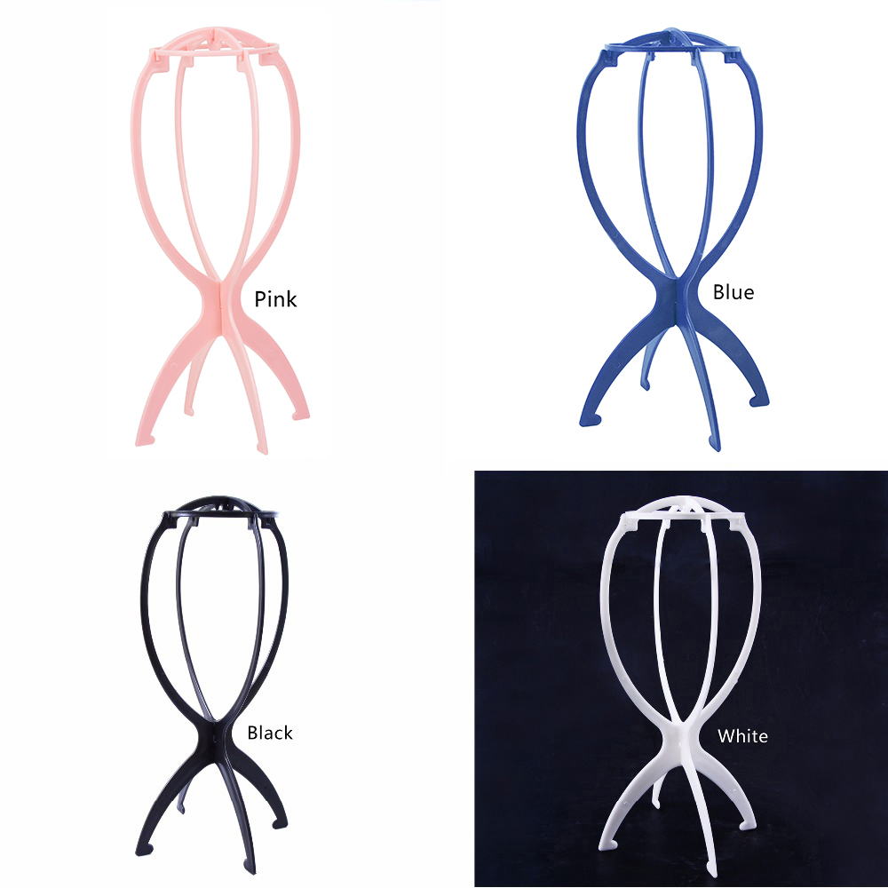 1PC Vier Farben Perücke Steht Kunststoff Hut Display Perücke Kopf Halter 17x34Cm Mannequin Kopf/Ständer tragbare Falten Perücke Ständer