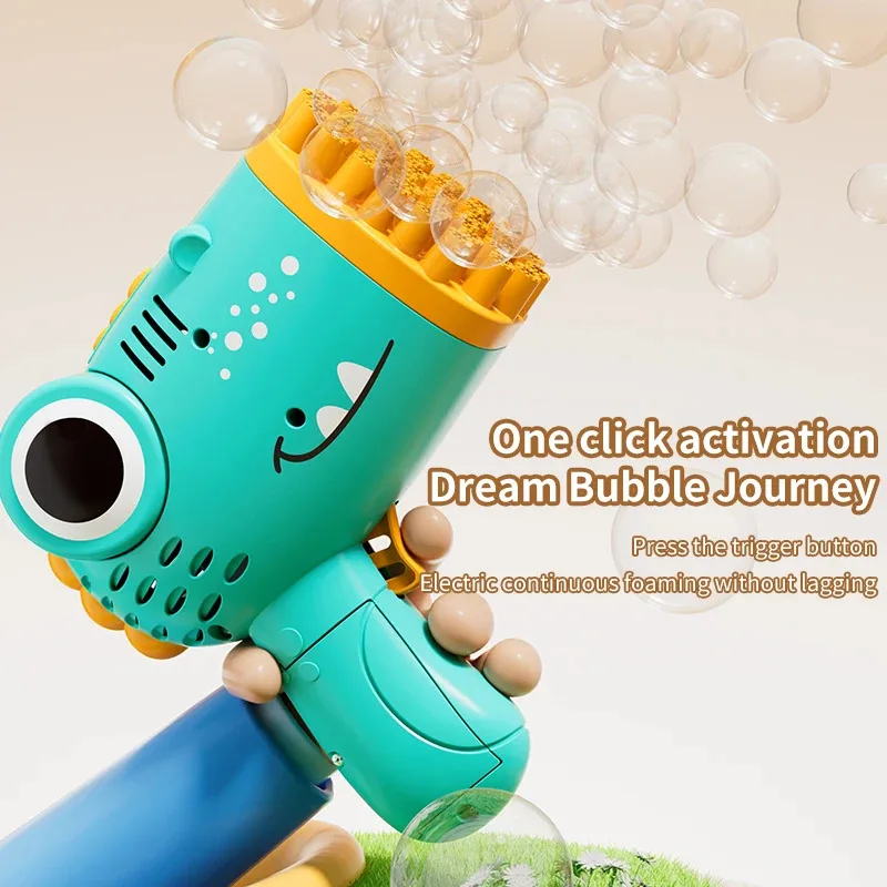 40 หลุมไดโนเสาร์ Bubble Machine ของขวัญเด็กต่อเนื่องฟองงานแต่งงานกลางแจ้ง (ไม่รวม Bubble Liquid และแบตเตอรี่)