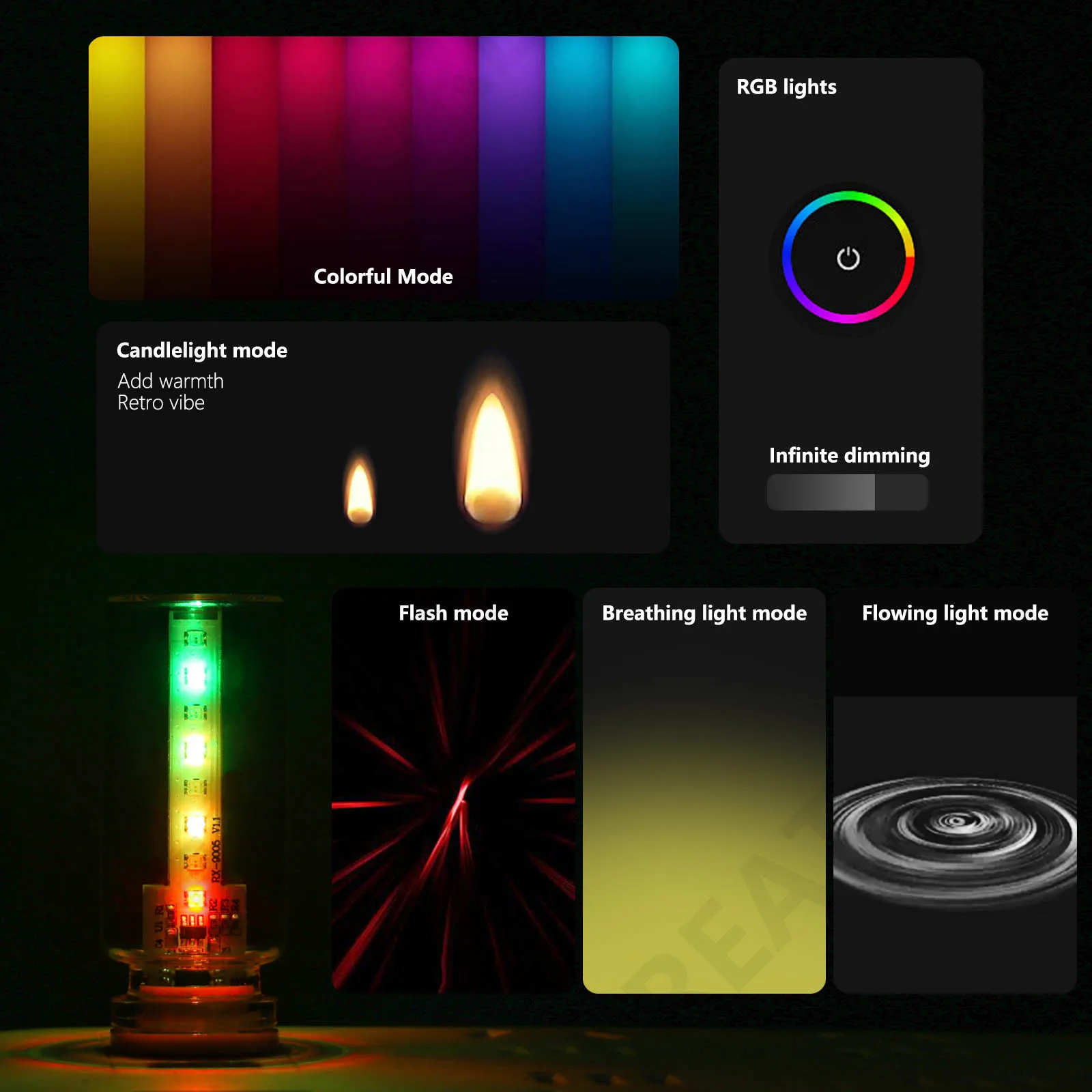 Lámpara con enchufe USB, luz nocturna activada por tacto, luz de ambiente aplicable, decoración de habitación, lámparas de noche, luz nocturna RGB, accesorios para coche